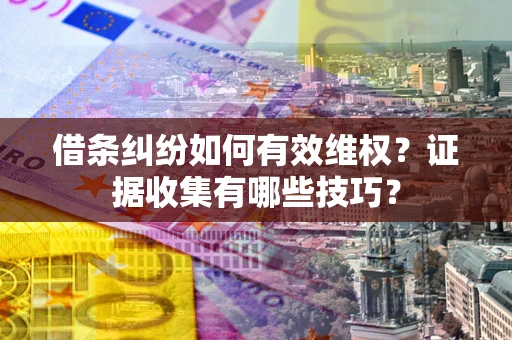 武汉借条纠纷如何有效维权？证据收集有哪些技巧？